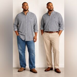 Ralph Lauren Gingham Button-Down Shirt Men’s 3XB Black White Cotton